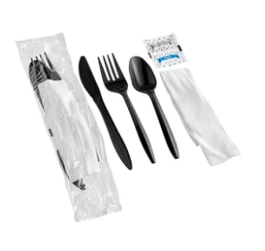 Cutlery kit heavy black 6 in 1