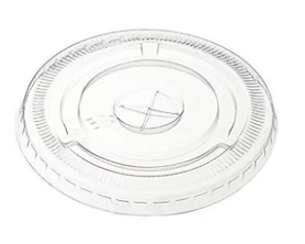 Pet flat clear lids 98mm